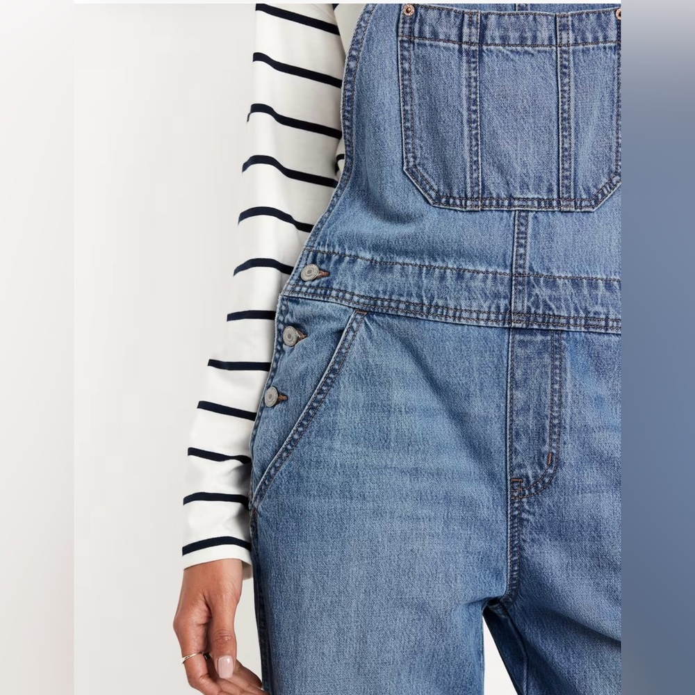 GAP Women's Slouchy Bib Overalls Indigo Blue Jean Denim Pants Size Small NWT - Picture 5 of 15